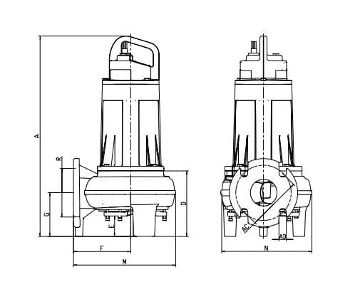 Bomba de Agua para Drenaje Modelo FWS-3 de 7.5 a 10 Hp, Franklin Electric