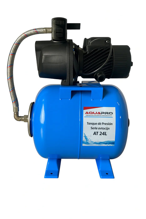 Equipo Hidroneumático con Bomba Tipo Jet de 0.75 Hp y Tanque Hidroneumático de 24 Litros, Aquapro
