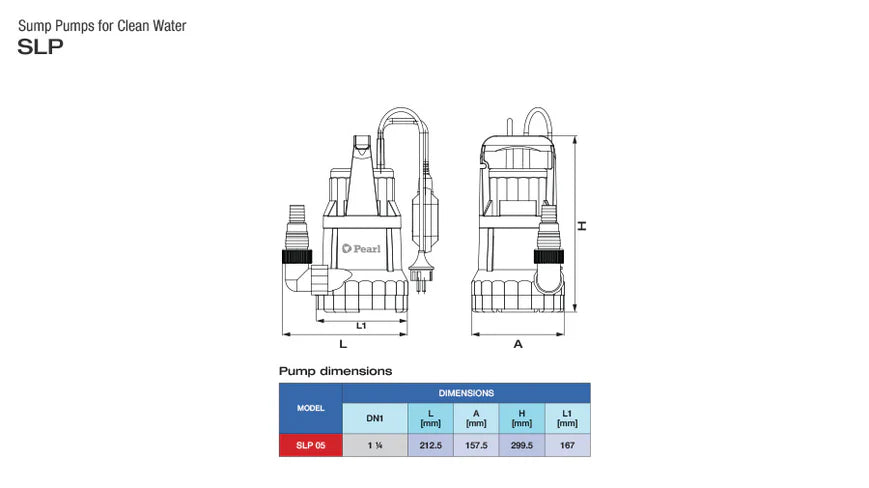 Bomba de Agua Eyectora para Drenaje de Aguas Limpias de 0.5 Hp, Pearl