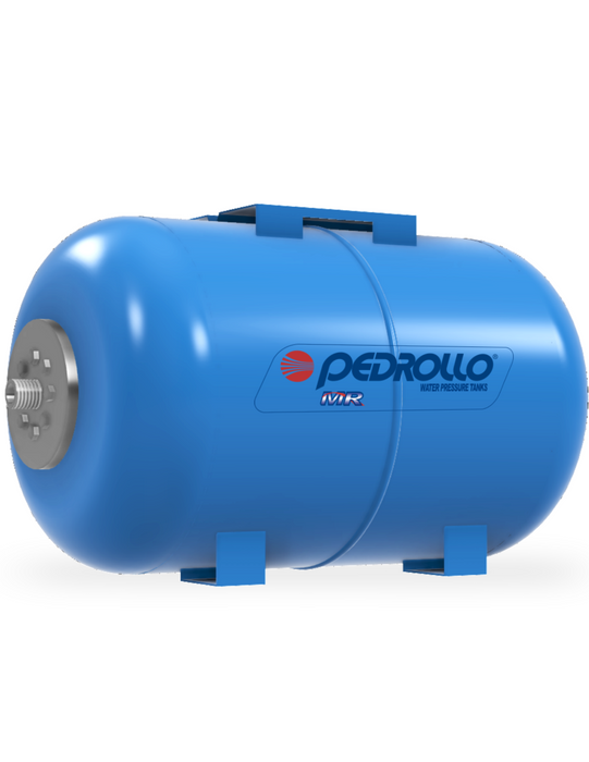 Tanque Hidroneumático Horizontal con Membrana Intercambiable de 24 a 80 Litros, Pedrollo