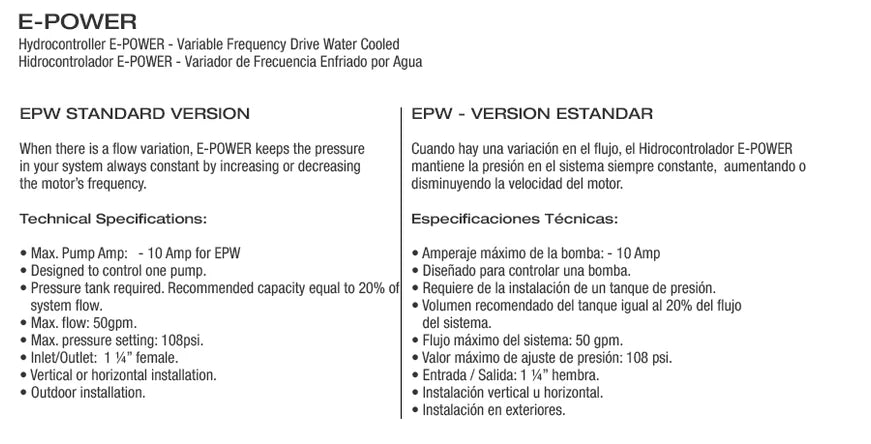 Variador de Velocidad de 10 Amp, E-Power