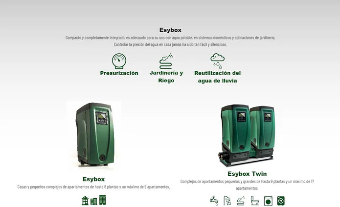 Bomba de Agua de Presión Constante Electrónica Modelo Esybox de 2 Hp, DAB