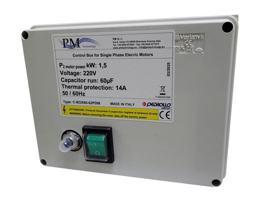 Caja de Control Modelo C-BOX de 2 a 5.5 Hp, Pedrollo