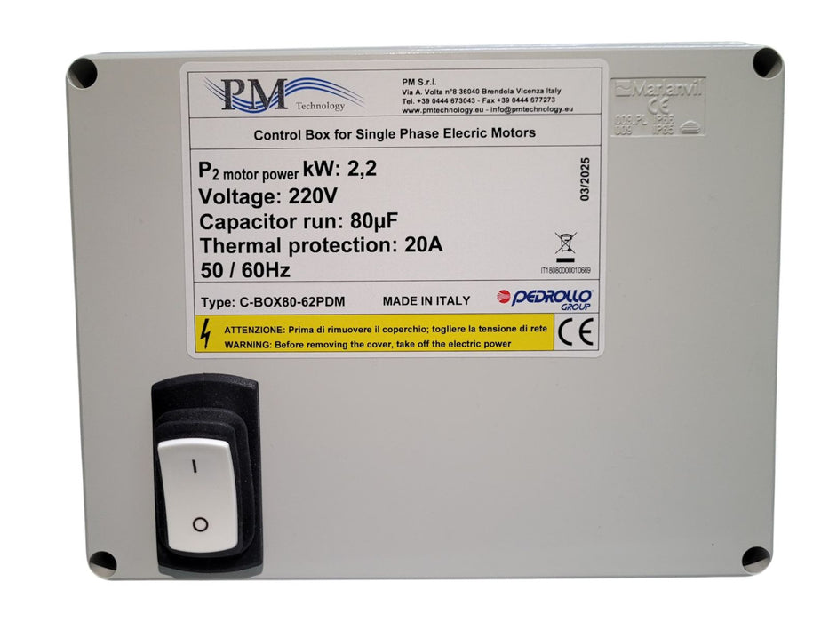 Caja de Control Modelo C-BOX de 2 a 5.5 Hp, Pedrollo
