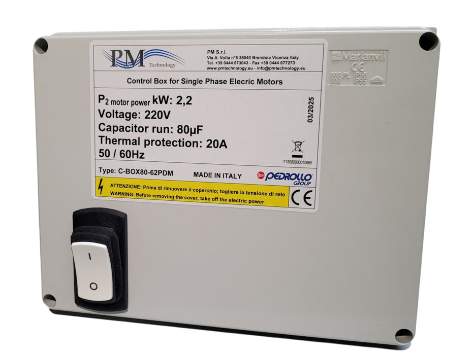 Caja de Control Modelo C-BOX de 2 a 5.5 Hp, Pedrollo