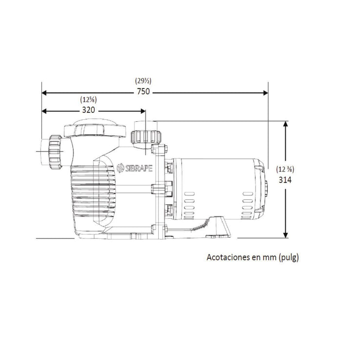 Bomba de Agua para Piscina Modelo Platinum de 2 Hp, Sibrape