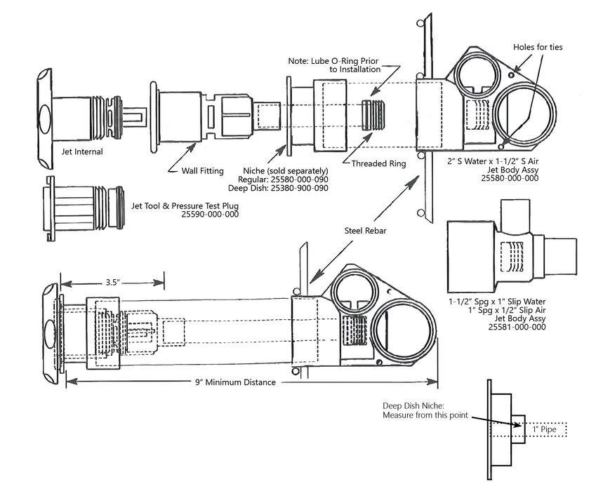 Boquilla para Impulsor Tipo Jet Spa Master de 2.5" para Piscina, CMP
