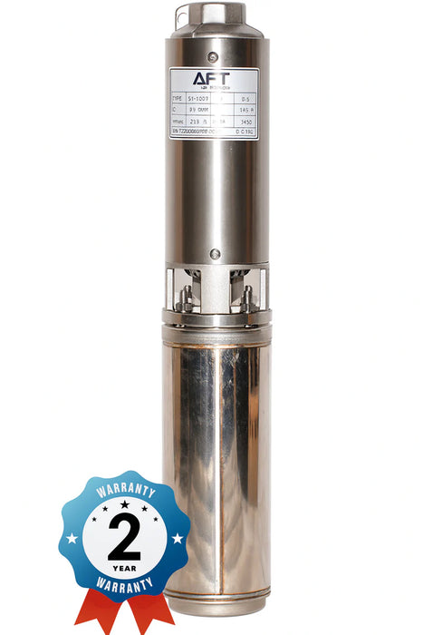 Bomba de Agua Sumergible para Pozo 4" Serie AT20 de 0.75 a 2 Hp, AFT