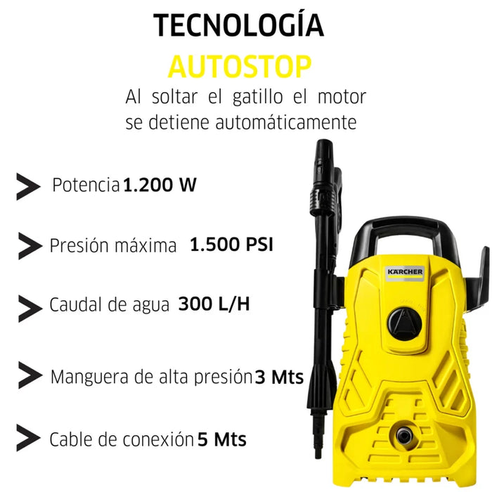 Hidrolavadora de Alta Presión de 1500 Psi Modelo Compacta K, Karcher